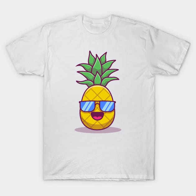 Cute Pineapple Wearing Glasses T-Shirt by Catalyst Labs